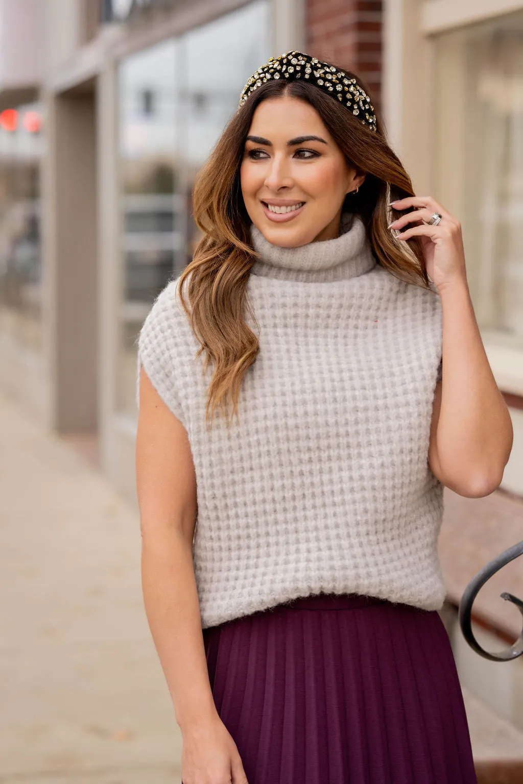 Chunky Knit Short Sleeve Sweater