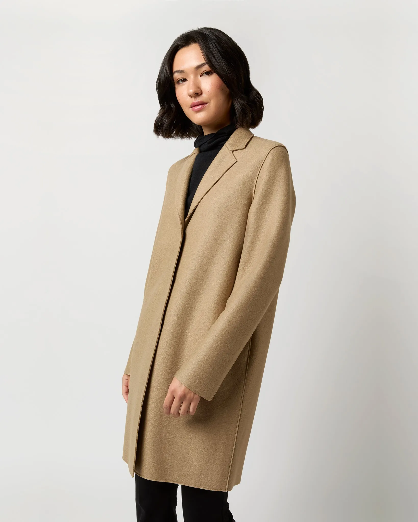 Cocoon Coat in Tan