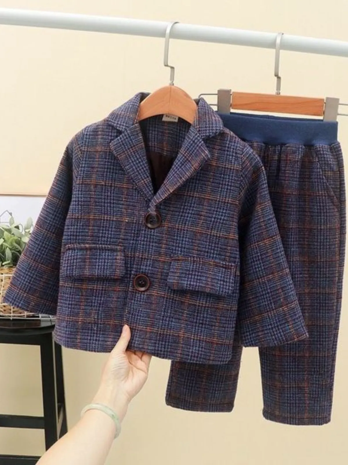 Confidently Bossy Plaid Blazer Suit