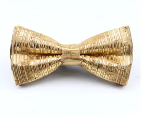 Cork Bowtie with Gold Vertical Stripes