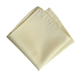 Cream Pocket Square. Light Tan Solid Color Satin Finish, No Print