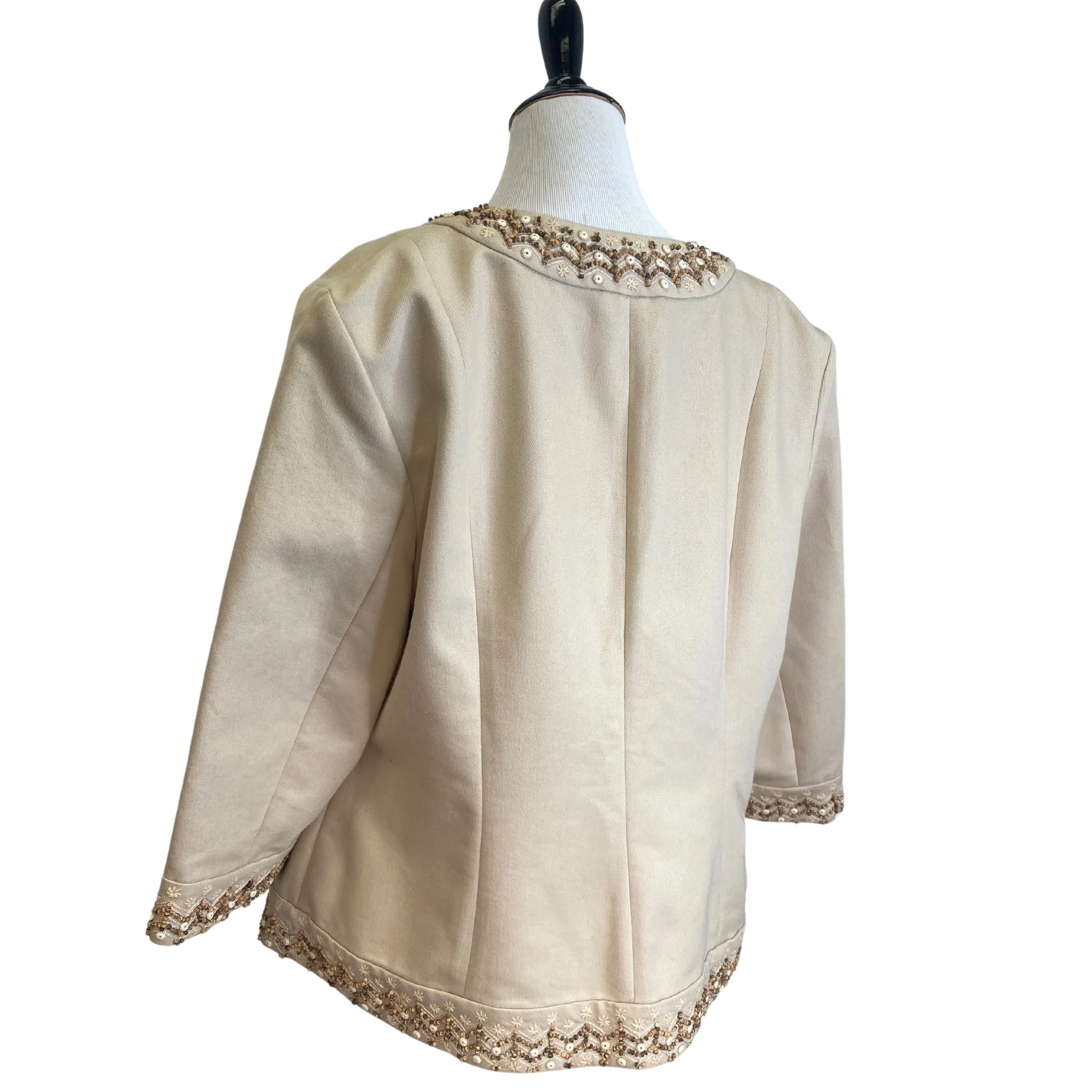 Dana Buchman Beaded Tan Jacket