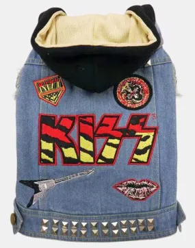 Designer Dog Coat- Denim Jacket (KISS)