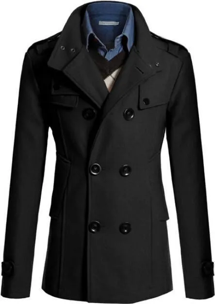 Double Breast Winter Trench Coat For Men