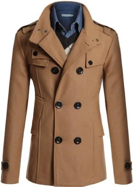 Double Breast Winter Trench Coat For Men