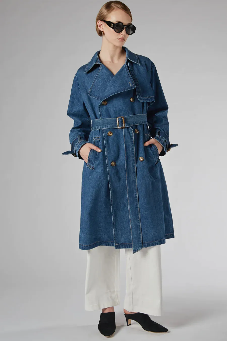 Dricoper | Reya Denim Trench Coat