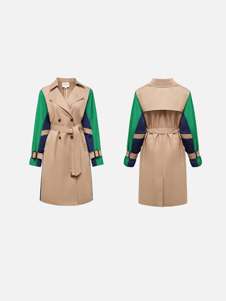 EP YAYING Two-tone Trench Coat