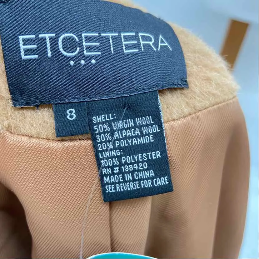 Etcetera Women's Size S Tan Solid Coat