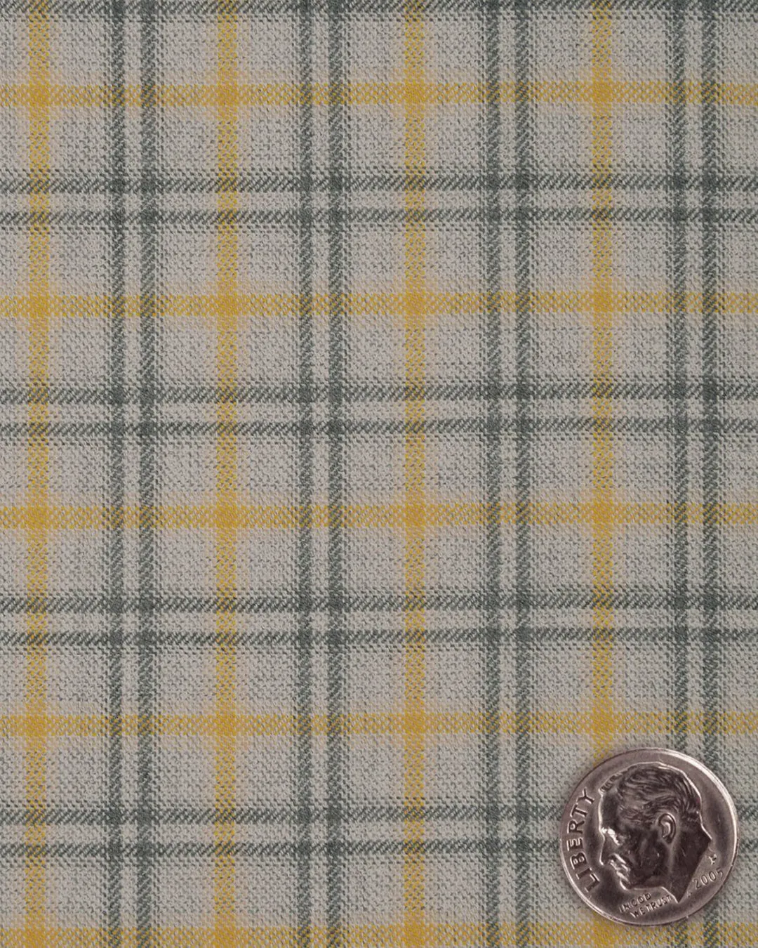 EThomas Tan Grey Tartan Plaid 130s Wool Jacket