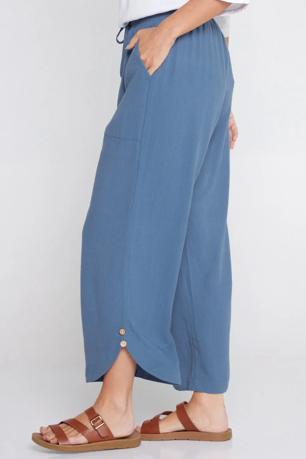 Felicity Linen Pants - Denim