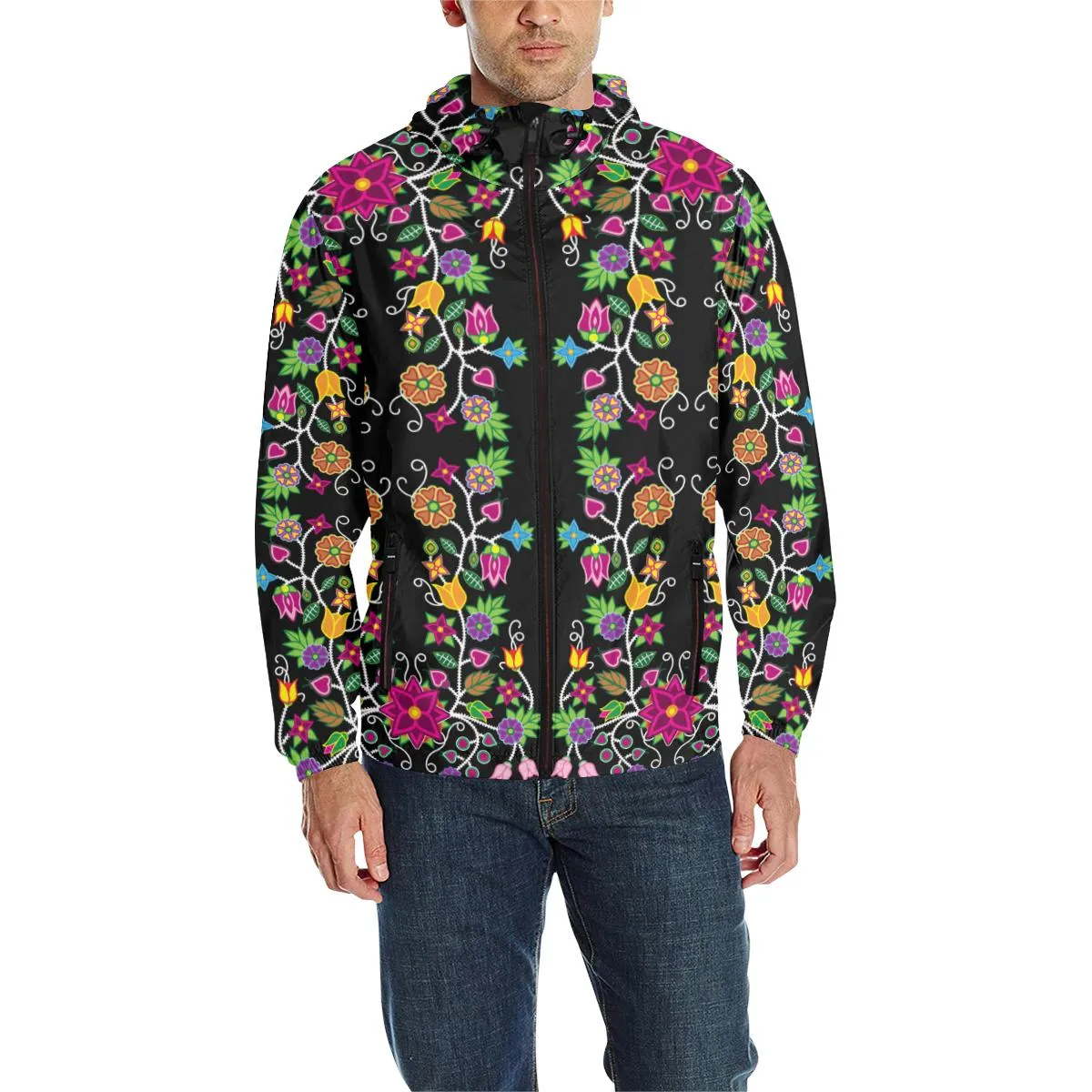 Floral Beadwork Unisex Quilted Coat