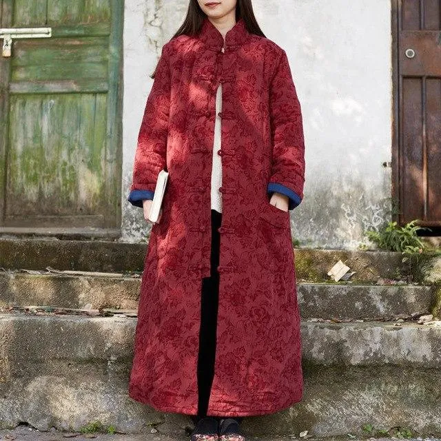 Floral Jacquard Trench Coat