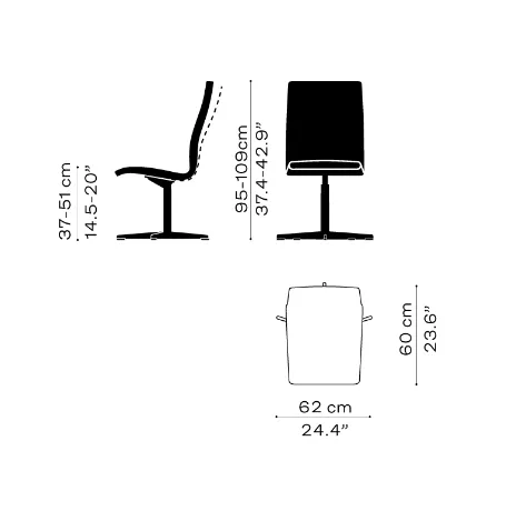 Fritz Hansen Oxford™ Office Chair Leather