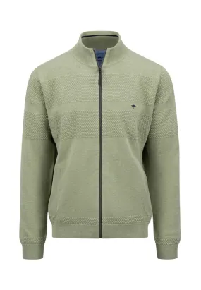 FYNCH HATTON® Zip Cardigan Structure Mix/Enzyme Green - New AW24