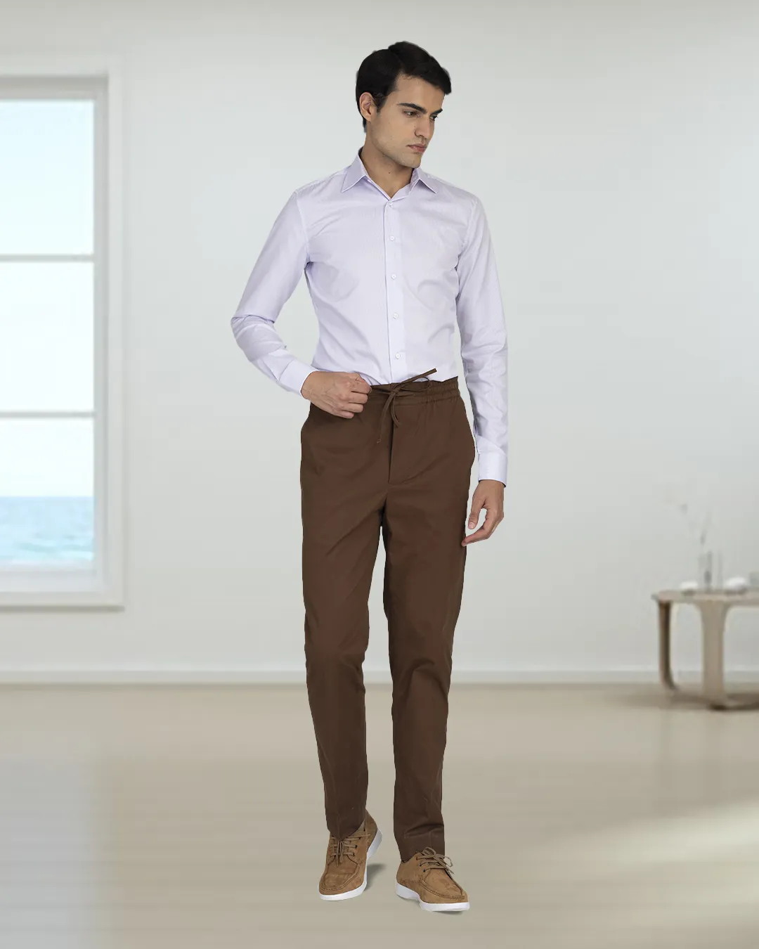 Genoa Coffee Brown Drawstring Pant