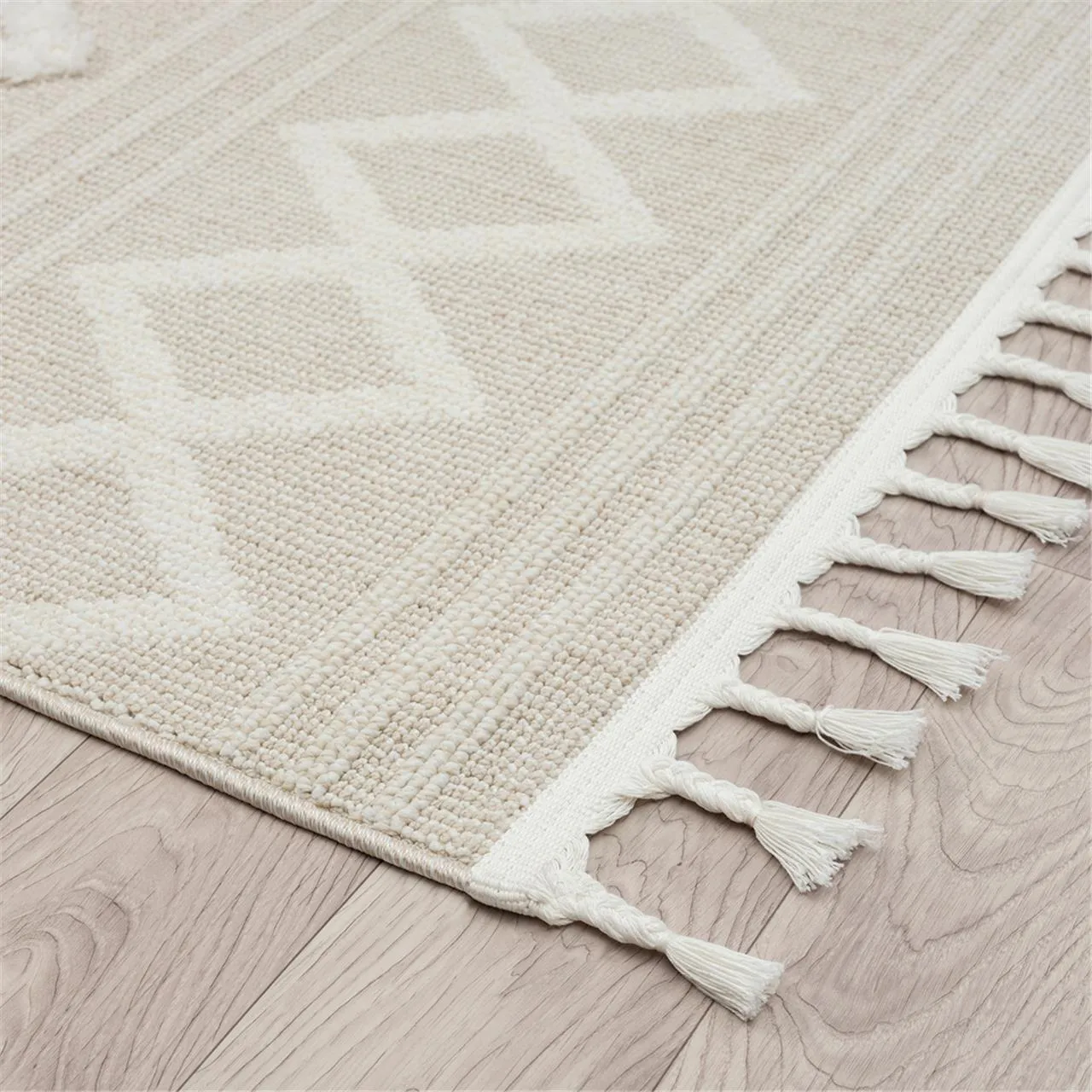 Geometric Design Turkish Rug 542 Fawn