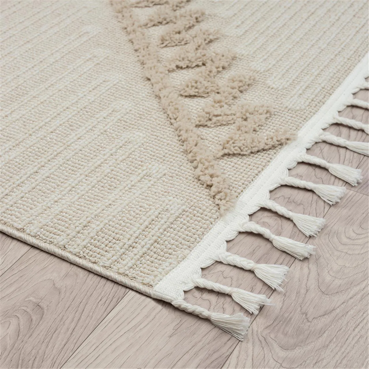 Geometric Design Turkish Rug 545 Taupe