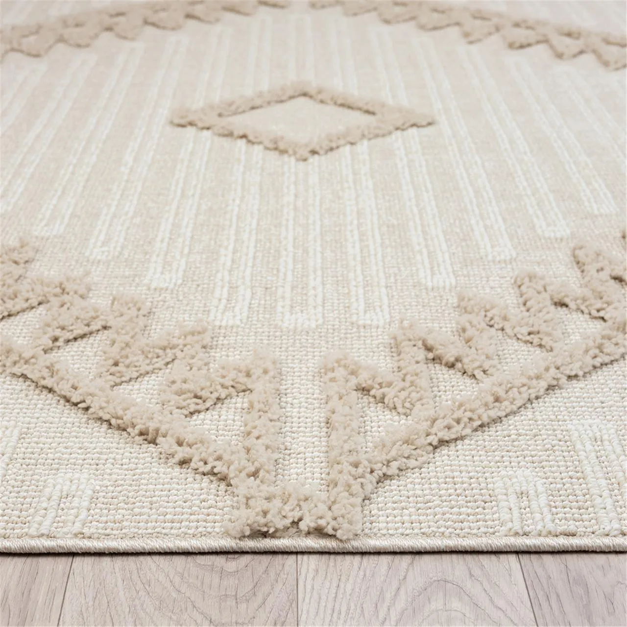 Geometric Design Turkish Rug 545 Taupe