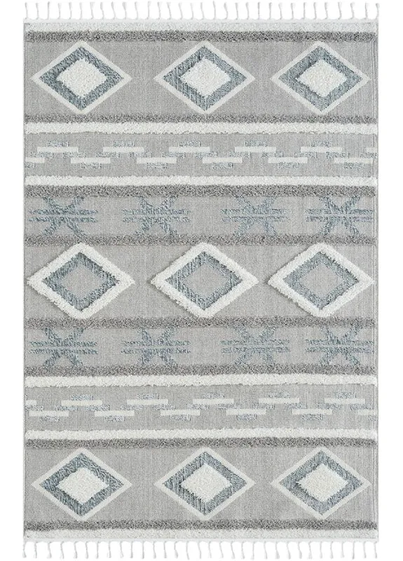 Geometric Design Turkish Rug 546 Slate