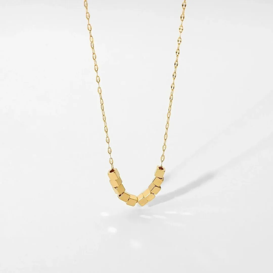 Gold Cube Necklace