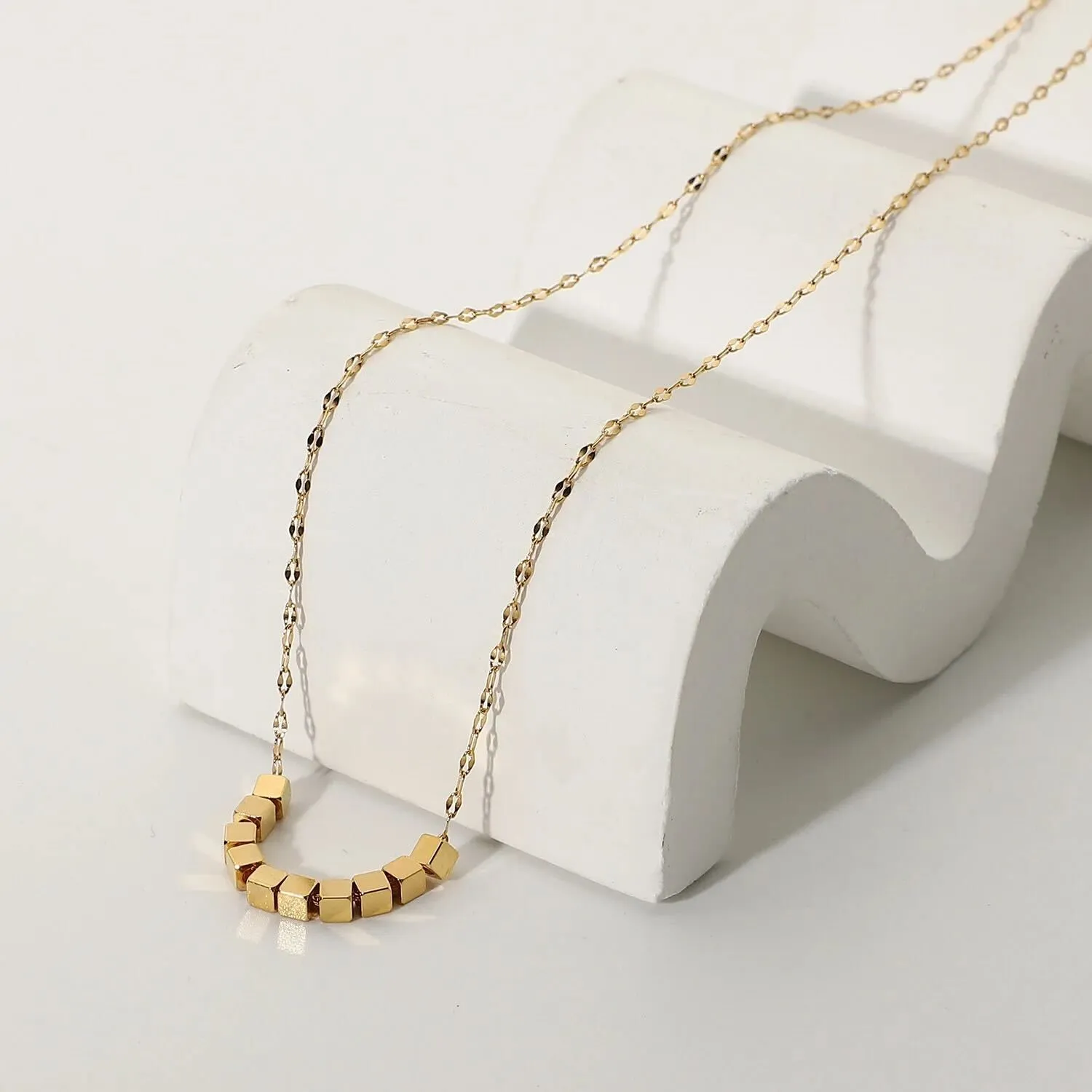 Gold Cube Necklace