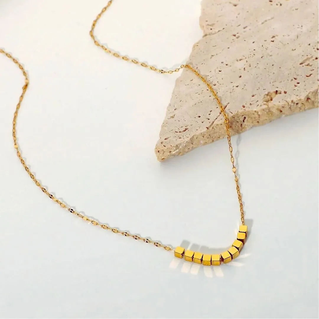 Gold Cube Necklace