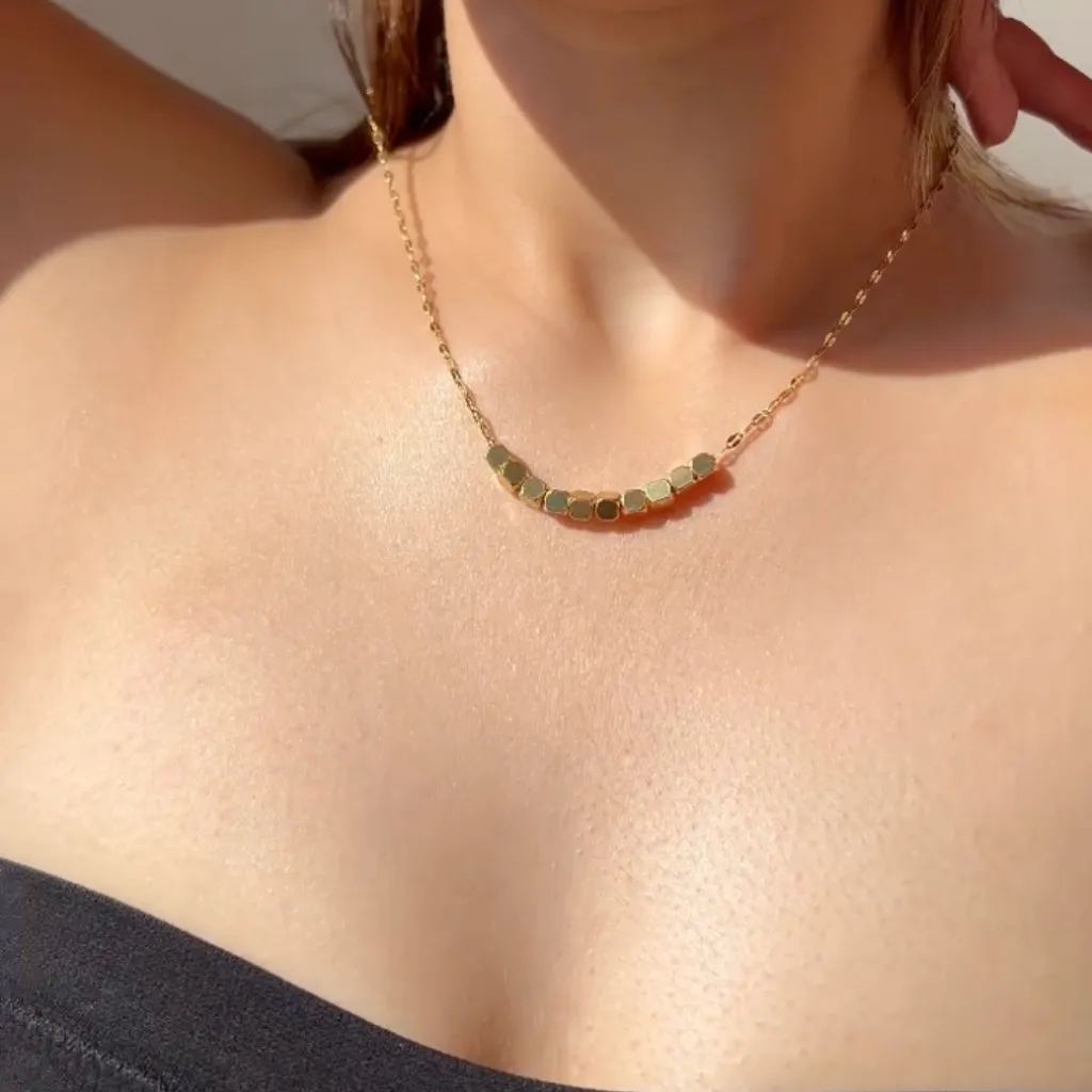 Gold Cube Necklace