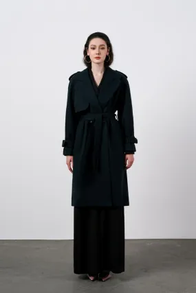 Gracie Straight Storm Flap Cotton Above The Knee Trench Coat