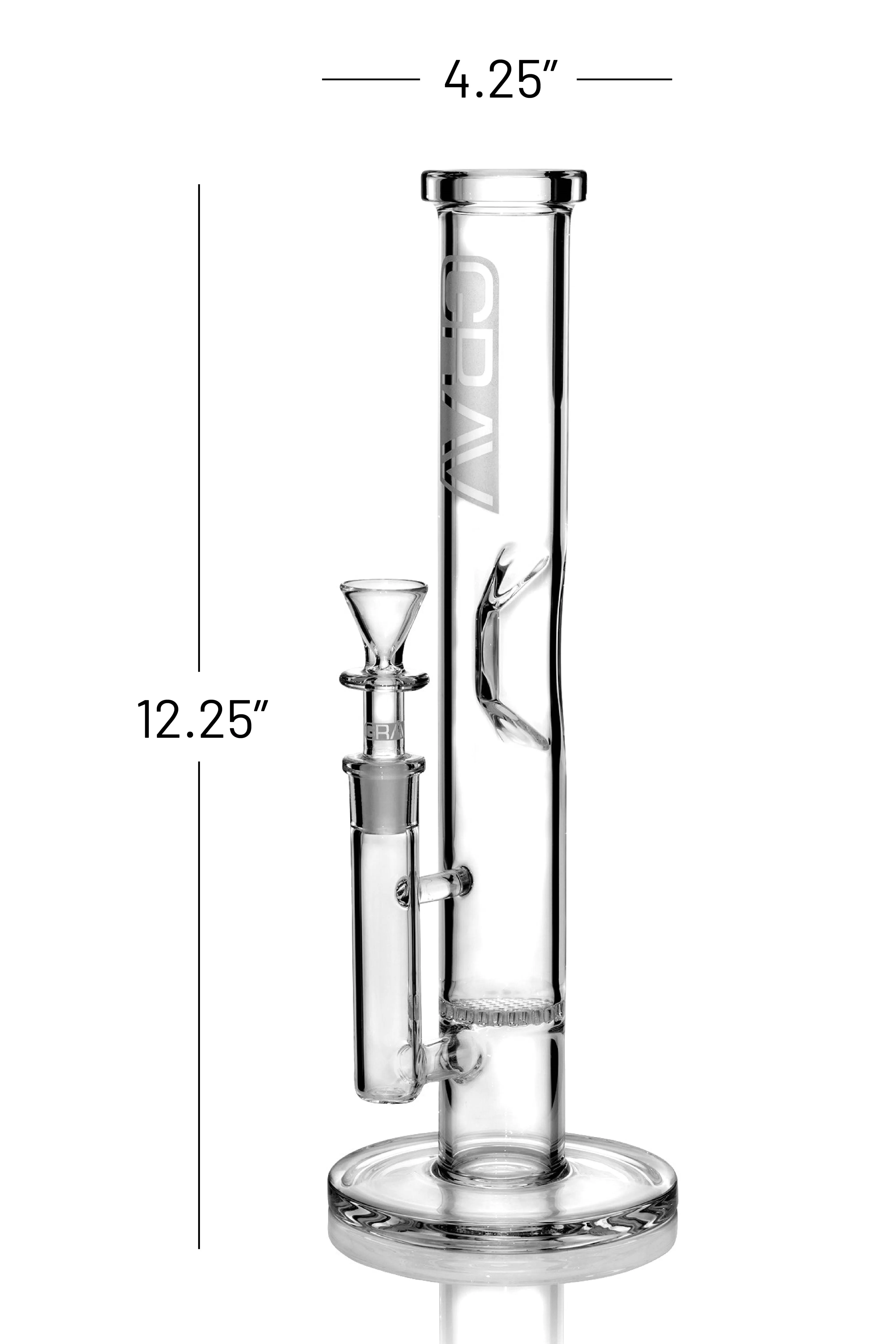 GRAV® Medium, Clear Straight Base w/ Disc Water Pipe