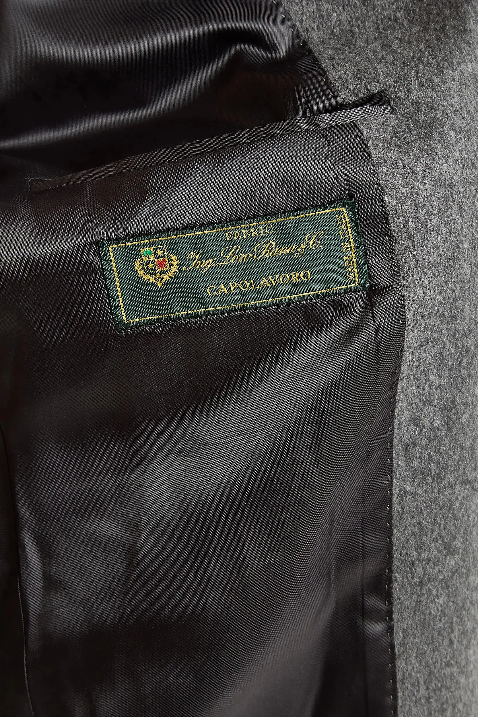 Grey coat in Loro Piana wool – Made in Italy