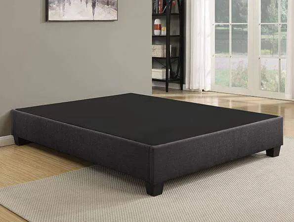 Grey Upholstered EZ Base Foundation Platform Bed