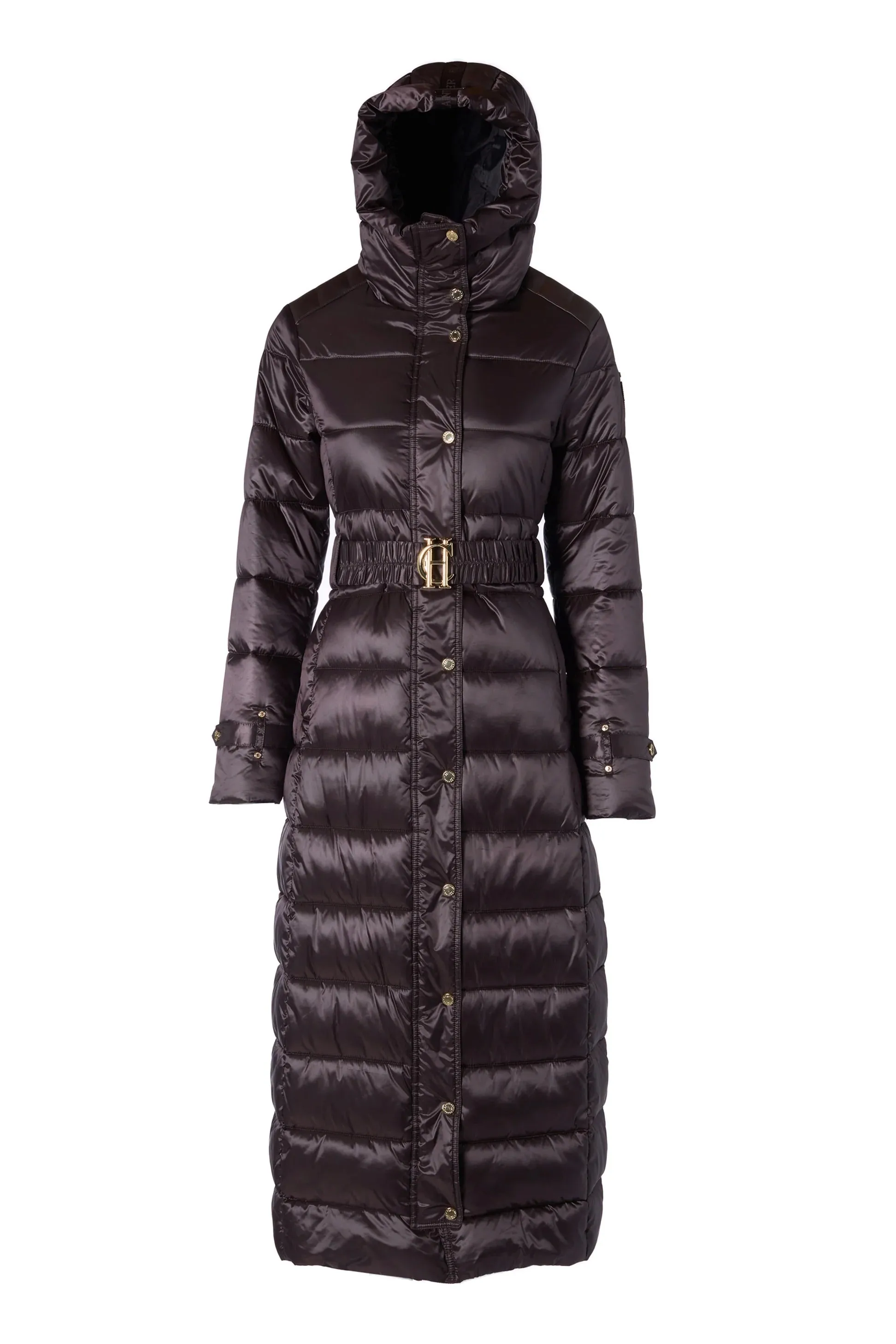 Holland Cooper Arosa Quilted Longline Ladies Coat in Chocolate