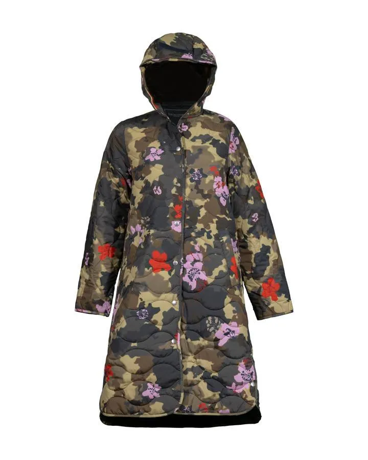 Ilse Jacobsen Long Quilted Hooded Print Coat