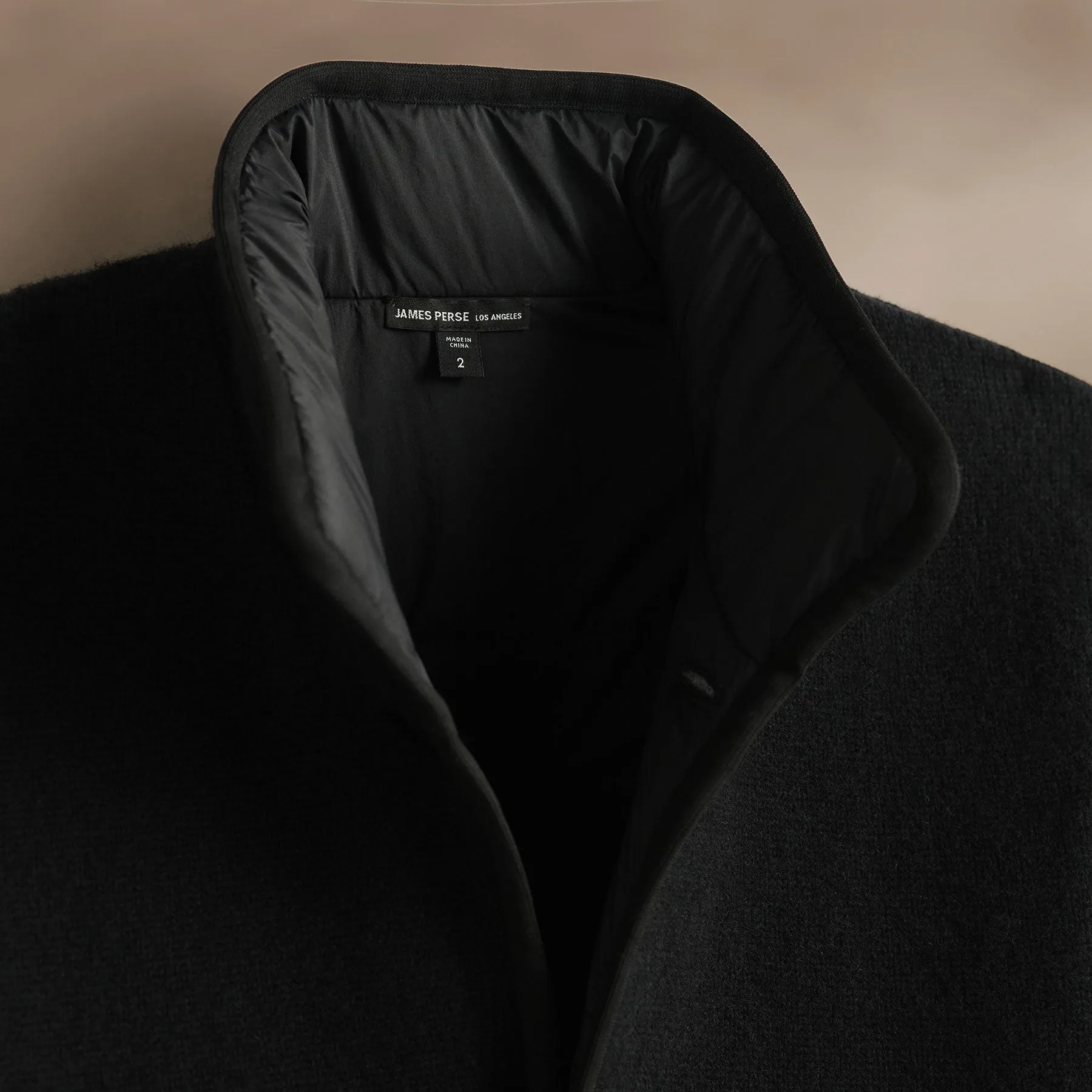 Insulated Cashmere Knit Coat - Black