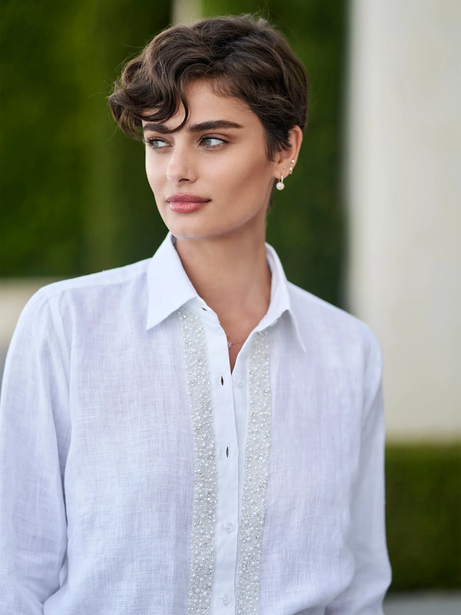 Kara Pearl Linen Shirt