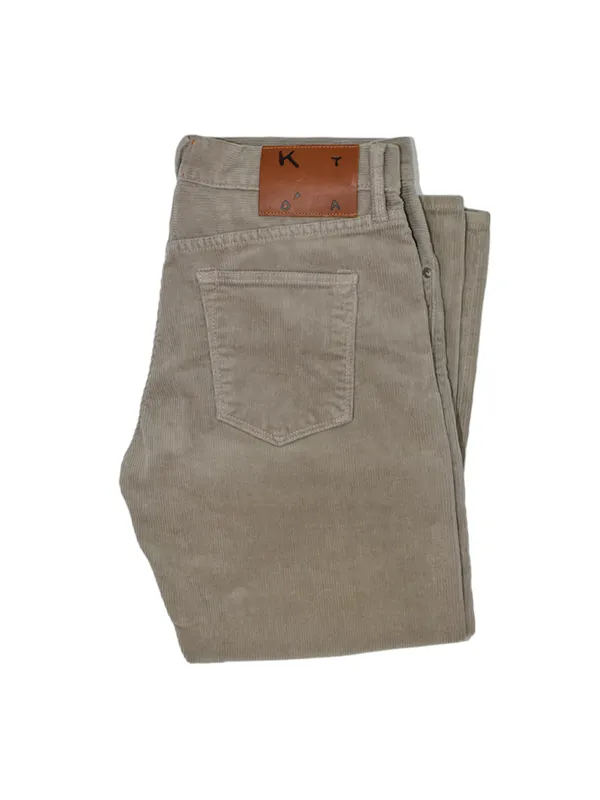 Kato-The Pen Slim 16W Stretch Cord Pant-Light Gray FW23