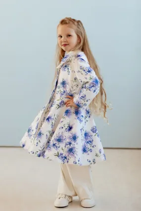 Kids' Blue Whisper Raincoat White