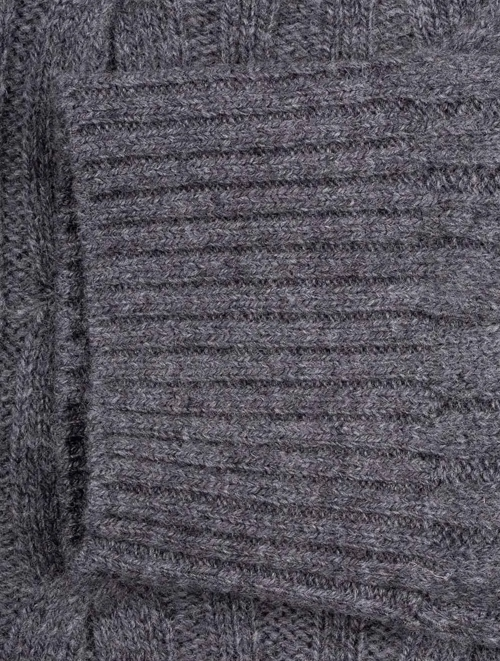 Lambswool Cable Crew Neck Antracite Melange