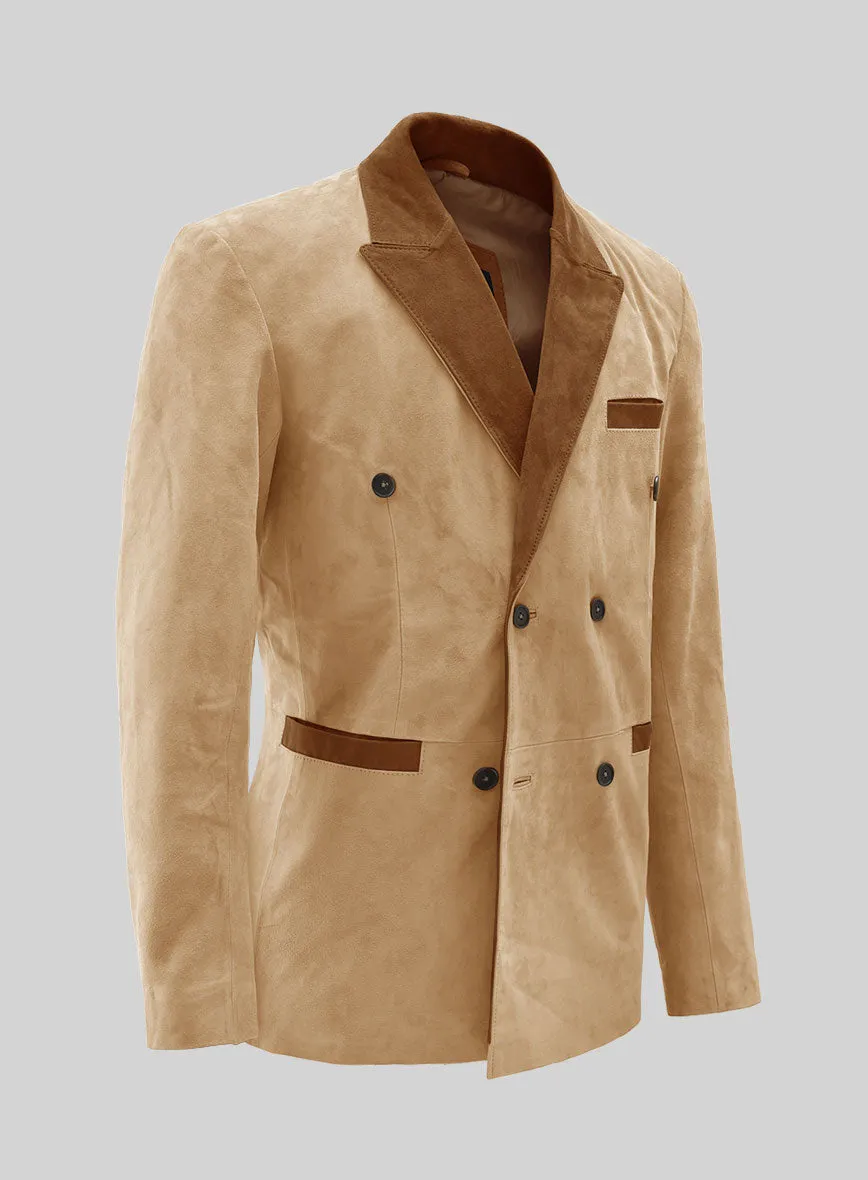 Latte Beige Suede Hampton Leather Blazer