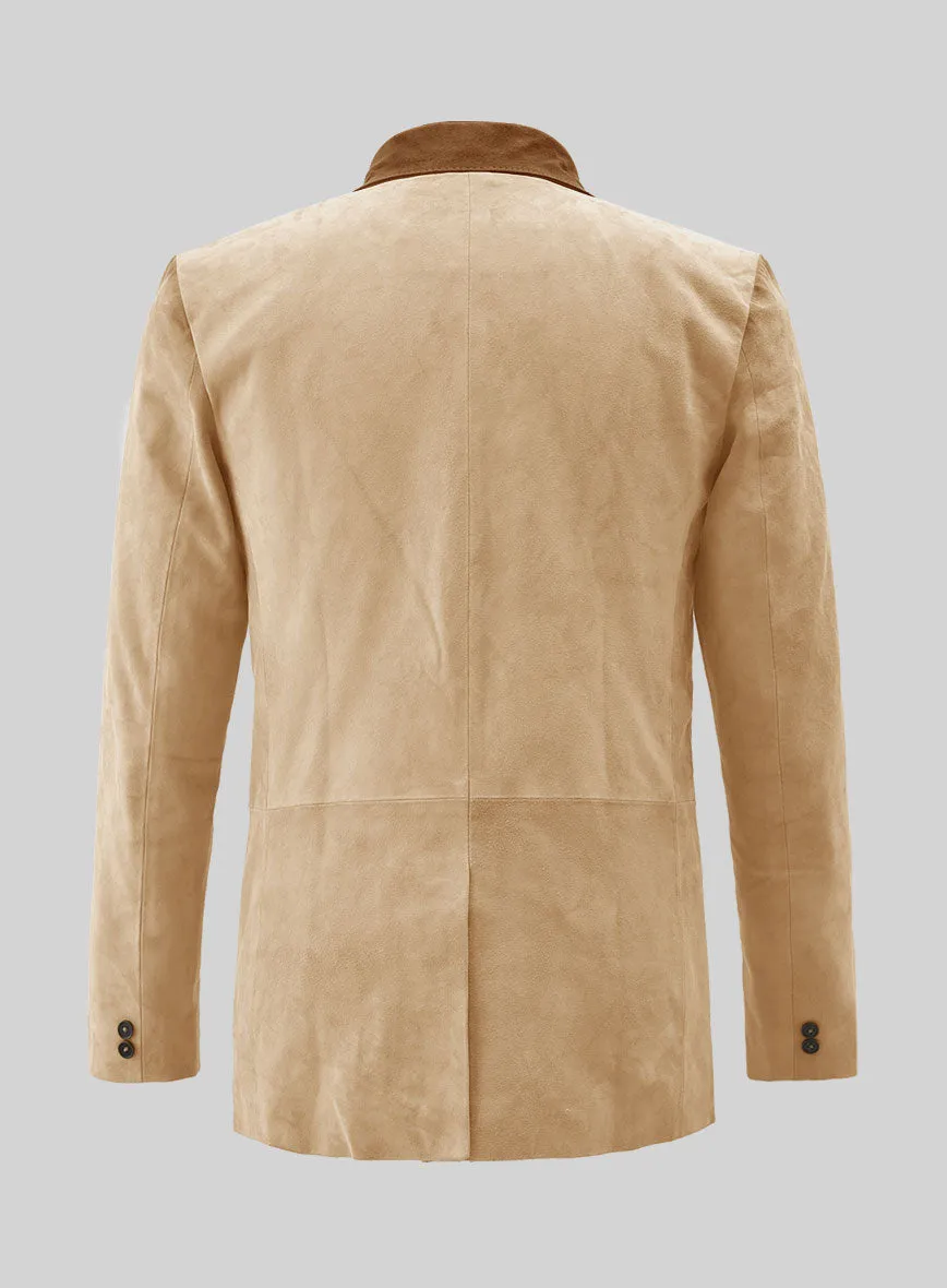 Latte Beige Suede Hampton Leather Blazer