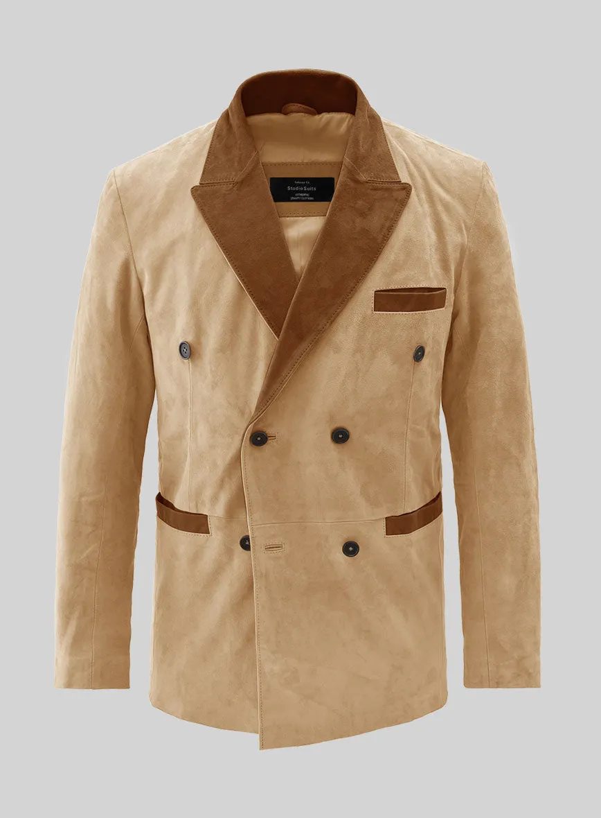 Latte Beige Suede Hampton Leather Blazer