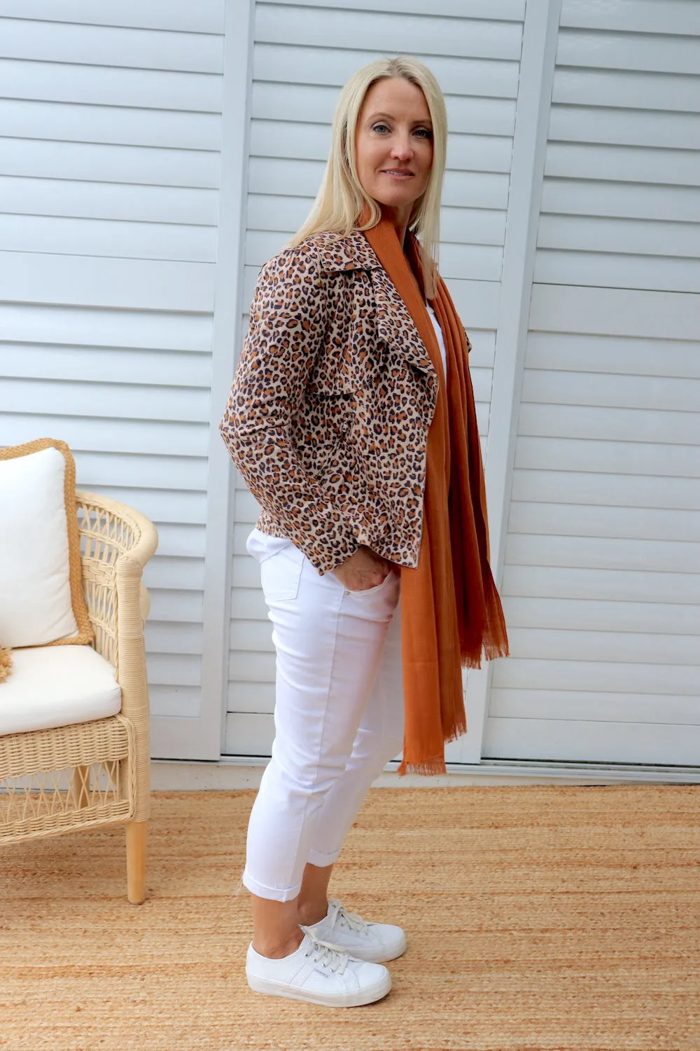 Leopard Faux Suede Jacket