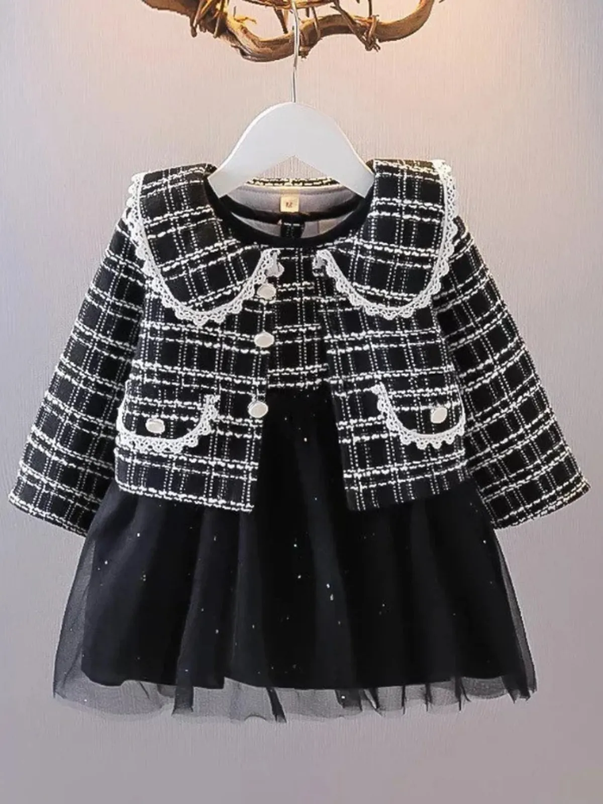 Little VIP Tweed Tutu Dress and Blazer Set