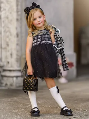 Little VIP Tweed Tutu Dress and Blazer Set