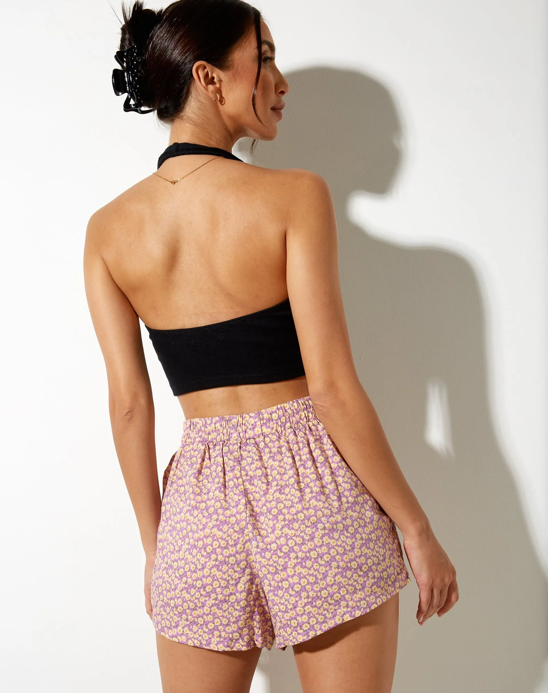 Maisy Shorts in Flower Fun Lilac Lemon