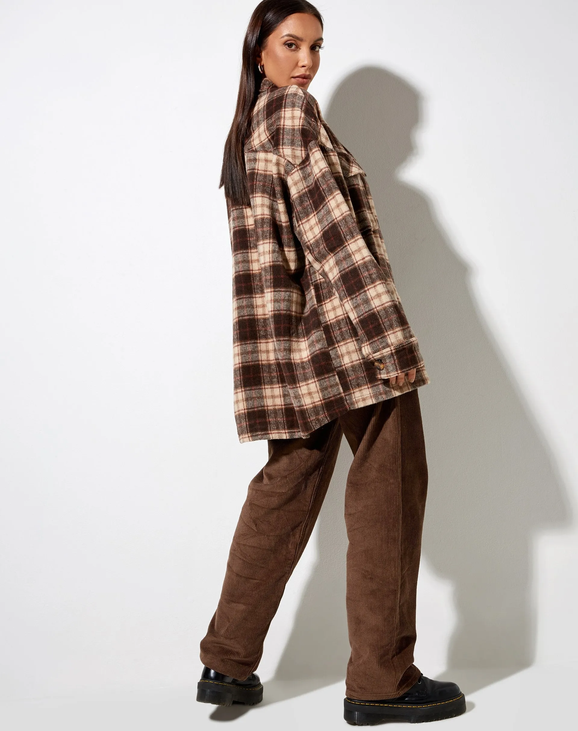 Marcella Shirt in Brown and Cream Check