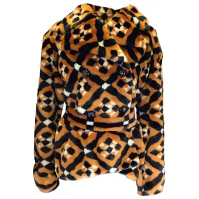 Mary Katrantzou Tan / Black Faux Fur Jacket