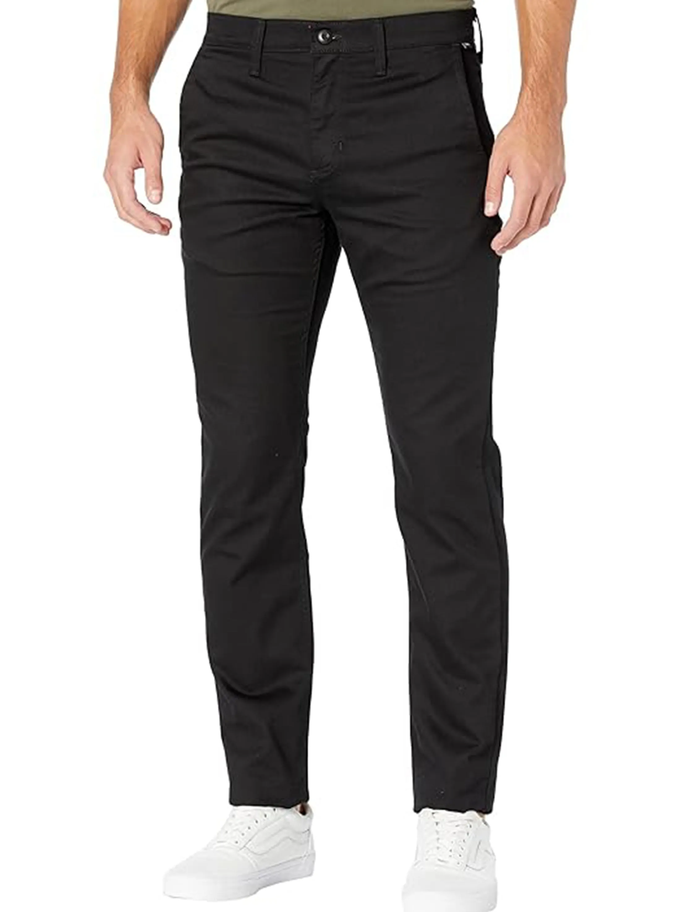 Men's Plain Chino Pants,Black