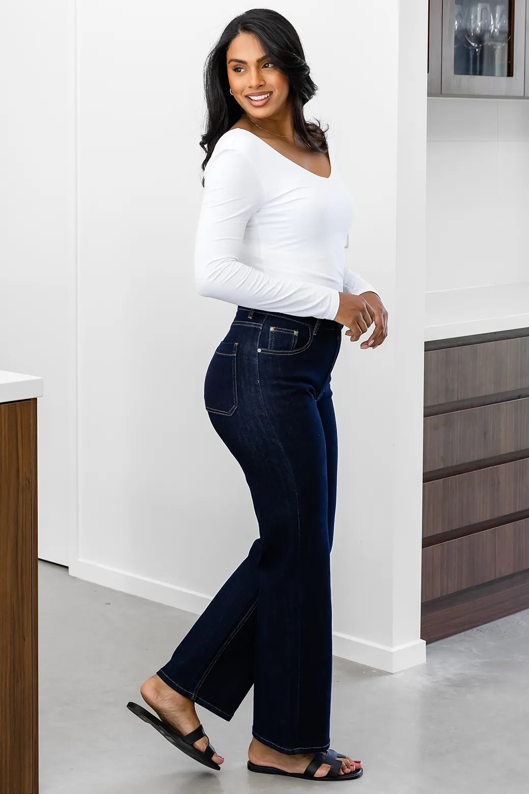 Mia Straight Stretch Jeans Indigo