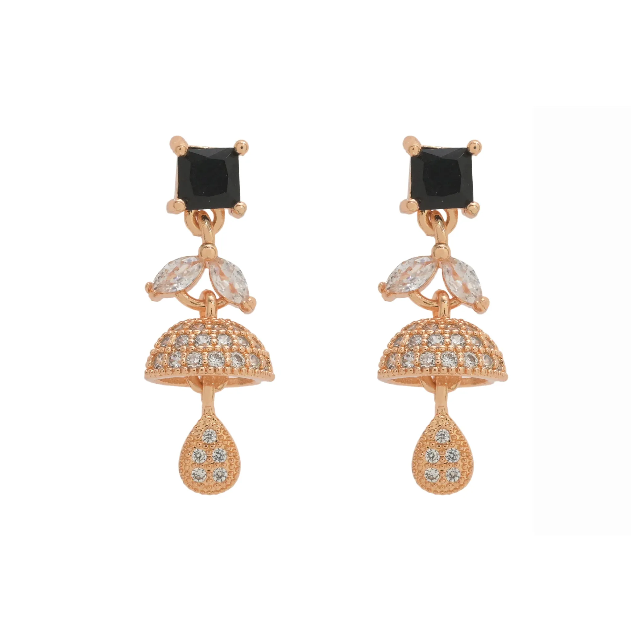 Midnight Majesty Jhumka Earrings